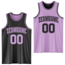 Load image into Gallery viewer, Custom Reversible Black Light Purple Double Side Authentic Basketball Jersey
