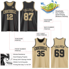 Load image into Gallery viewer, Custom Reversible Black Vegas Gold Double Side Authentic Basketball Jersey
