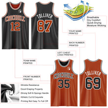 Load image into Gallery viewer, Custom Reversible Black Texas Orange-White Double Side Authentic Basketball Jersey
