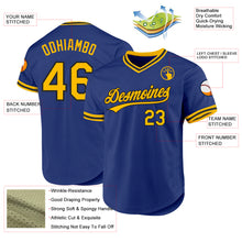 Load image into Gallery viewer, Custom Royal Gold-Black Authentic Throwback Baseball Jersey
