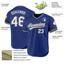 Load image into Gallery viewer, Custom Royal Black-Gray Authentic Throwback Baseball Jersey
