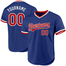 Load image into Gallery viewer, Custom Royal Red-White Authentic Throwback Baseball Jersey
