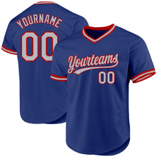 Load image into Gallery viewer, Custom Royal Gray-Red Authentic Throwback Baseball Jersey
