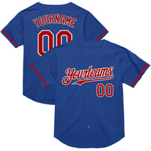 Load image into Gallery viewer, Custom Royal Red-White Mesh Authentic Throwback Baseball Jersey
