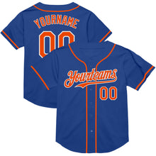 Load image into Gallery viewer, Custom Royal Orange-White Mesh Authentic Throwback Baseball Jersey
