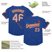 Load image into Gallery viewer, Custom Royal Gray-Orange Mesh Authentic Throwback Baseball Jersey
