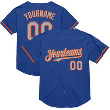 Load image into Gallery viewer, Custom Royal Gray-Orange Mesh Authentic Throwback Baseball Jersey
