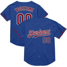 Load image into Gallery viewer, Custom Royal Crimson-White Mesh Authentic Throwback Baseball Jersey
