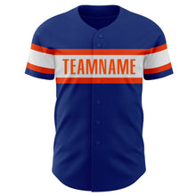 Load image into Gallery viewer, Custom Royal White-Orange Authentic Baseball Jersey
