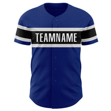 Load image into Gallery viewer, Custom Royal Black-White Authentic Baseball Jersey
