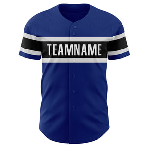 Custom Royal Black-White Authentic Baseball Jersey