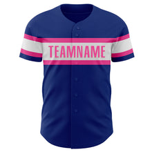 Load image into Gallery viewer, Custom Royal White-Pink Authentic Baseball Jersey
