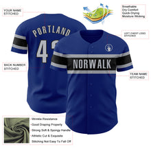 Load image into Gallery viewer, Custom Royal Gray-Black Authentic Baseball Jersey
