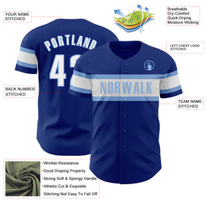 Custom Royal White-Light Blue Authentic Baseball Jersey