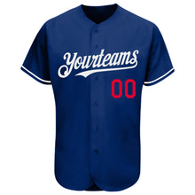 Load image into Gallery viewer, Custom Royal White-Red Authentic Baseball Jersey
