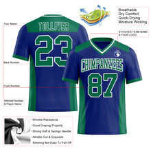 Load image into Gallery viewer, Custom Royal Kelly Green-White Mesh Authentic Football Jersey
