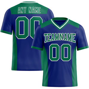 Custom Royal Kelly Green-White Mesh Authentic Football Jersey