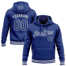 Load image into Gallery viewer, Custom Stitched Royal White Sports Pullover Sweatshirt Hoodie
