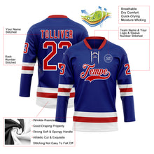 Load image into Gallery viewer, Custom Royal Red-White Hockey Lace Neck Jersey
