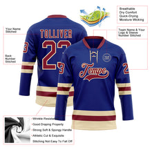 Load image into Gallery viewer, Custom Royal Crimson-Cream Hockey Lace Neck Jersey
