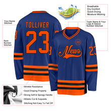 Load image into Gallery viewer, Custom Royal Orange-Black Hockey Jersey
