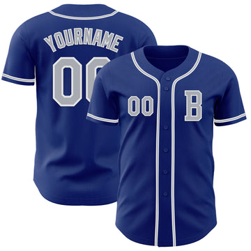 Custom Royal Gray-White Authentic Baseball Jersey