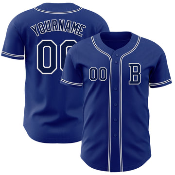 Custom Royal Navy-White Authentic Baseball Jersey