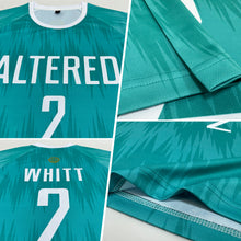 Load image into Gallery viewer, Custom Aqua White Sublimation Soccer Uniform Jersey
