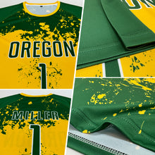 Load image into Gallery viewer, Custom Green Green-Gold Sublimation Soccer Uniform Jersey
