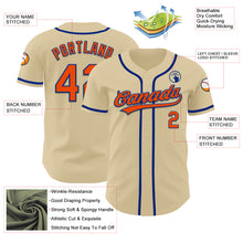 Load image into Gallery viewer, Custom Sand Orange-Royal Authentic Baseball Jersey
