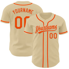 Load image into Gallery viewer, Custom Sand Orange Authentic Baseball Jersey
