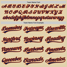 Load image into Gallery viewer, Custom Sand Navy-Orange Authentic Baseball Jersey
