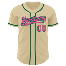 Load image into Gallery viewer, Custom Sand Pink-Kelly Green Authentic Baseball Jersey
