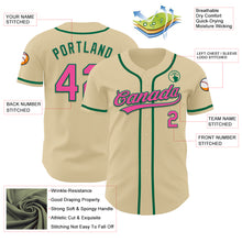 Load image into Gallery viewer, Custom Sand Pink-Kelly Green Authentic Baseball Jersey
