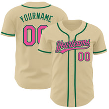 Load image into Gallery viewer, Custom Sand Pink-Kelly Green Authentic Baseball Jersey
