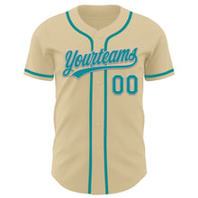 Load image into Gallery viewer, Custom Sand Teal-Gray Authentic Baseball Jersey
