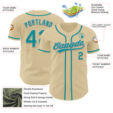 Load image into Gallery viewer, Custom Sand Teal-Gray Authentic Baseball Jersey
