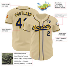 Load image into Gallery viewer, Custom Sand Navy-Gold Authentic Baseball Jersey
