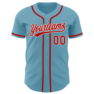 Custom Shadow Blue Red-White Authentic Baseball Jersey