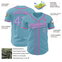 Load image into Gallery viewer, Custom Shadow Blue Light Blue-Pink Authentic Baseball Jersey
