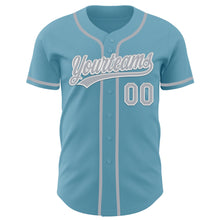 Load image into Gallery viewer, Custom Shadow Blue Gray-White Authentic Baseball Jersey
