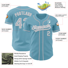 Load image into Gallery viewer, Custom Shadow Blue Gray-White Authentic Baseball Jersey
