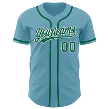 Load image into Gallery viewer, Custom Shadow Blue Kelly Green-White Authentic Baseball Jersey
