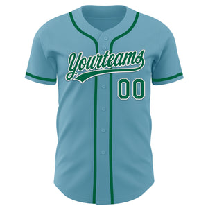 Custom Shadow Blue Kelly Green-White Authentic Baseball Jersey