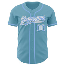 Load image into Gallery viewer, Custom Shadow Blue Light Blue-White Authentic Baseball Jersey
