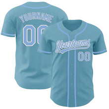 Load image into Gallery viewer, Custom Shadow Blue Light Blue-White Authentic Baseball Jersey
