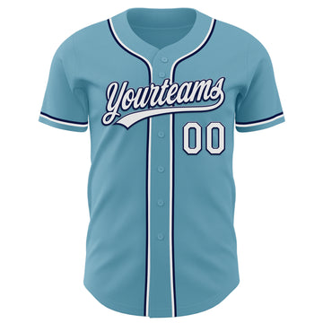 Custom Shadow Blue White-Navy Authentic Baseball Jersey