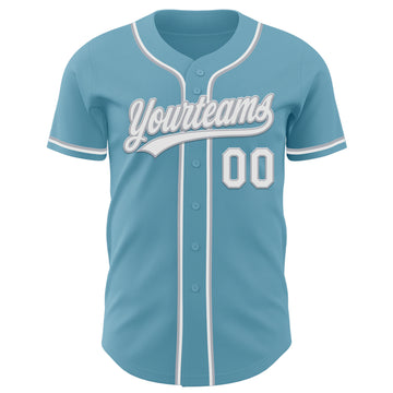 Custom Shadow Blue White-Gray Authentic Baseball Jersey