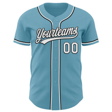 Load image into Gallery viewer, Custom Shadow Blue White-Black Authentic Baseball Jersey
