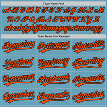 Load image into Gallery viewer, Custom Shadow Blue Black-Orange Authentic Baseball Jersey
